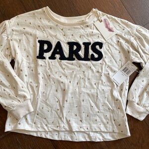 NWT GIRLS JESSICA SIMPSON Paris EMBROIDERED TOP SIZE Small‎ 7 Long Sleeve NEW